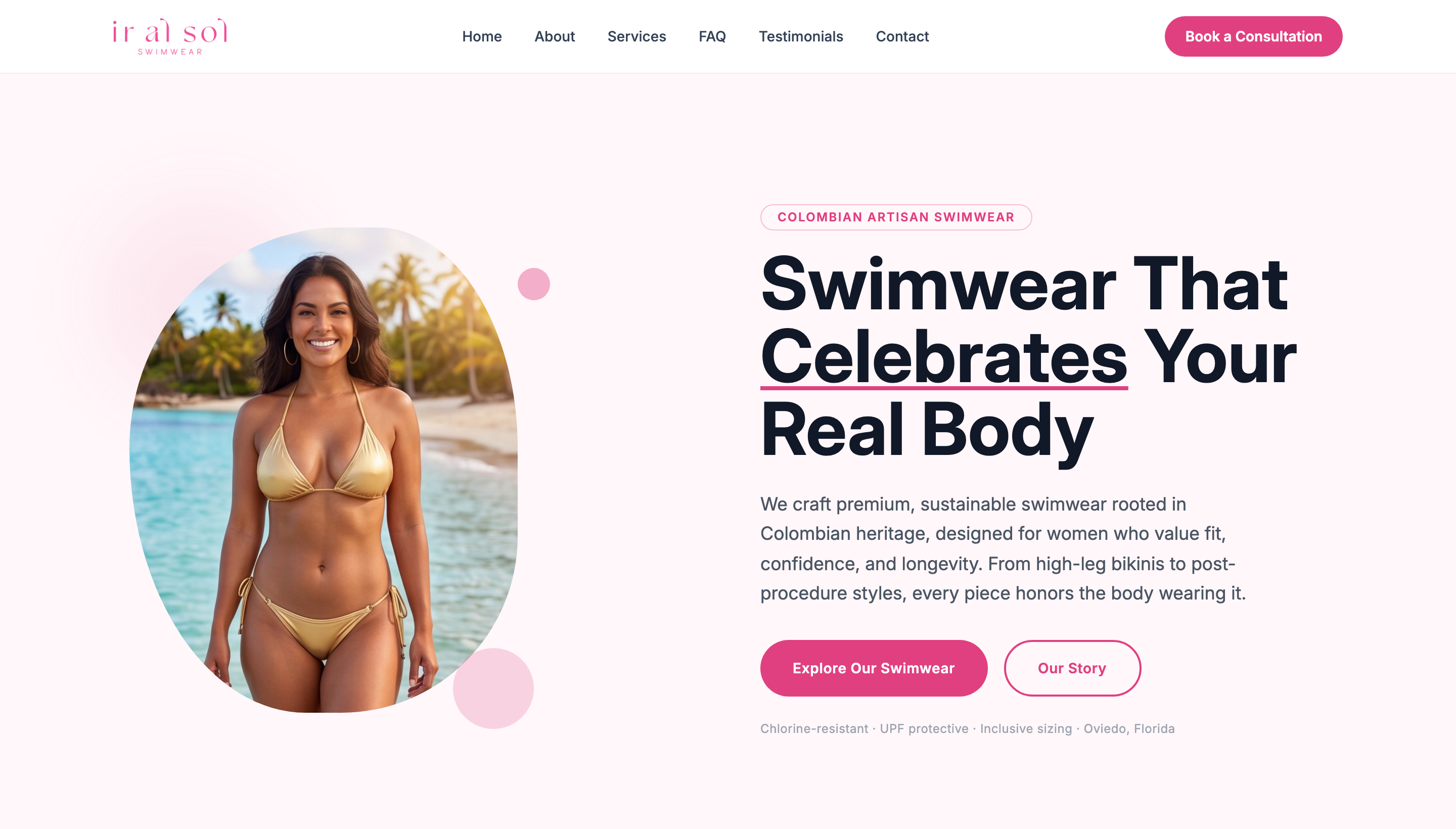 A complete homepage ILLIXIS generated for Ir Al Sol — navigation, hero section, and on-brand styling